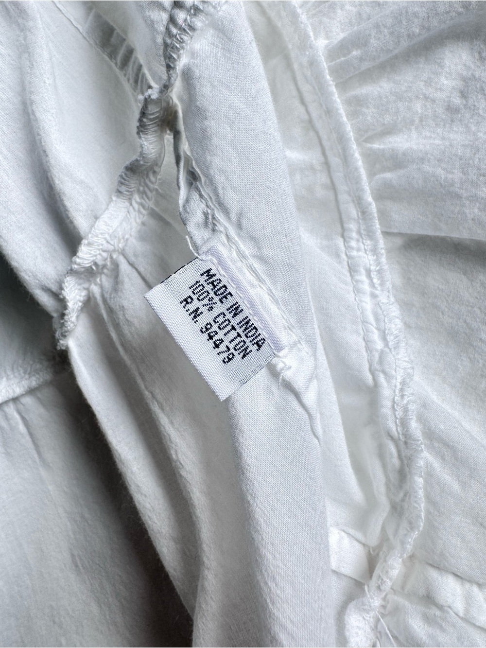 100% Cotton White Maxi Spaghetti Strap Dress Size Medium Made in India - Picture 5 of 7